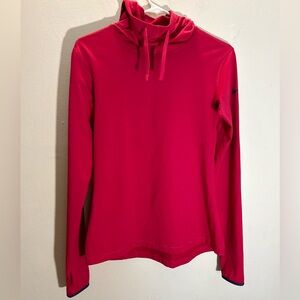 Nike Pro Dri-FIT Cowl Neck Hoodie Pink Cerise Women’s Size Medium Lightweight